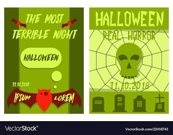 Set of flyers for halloween templates of posters vector image