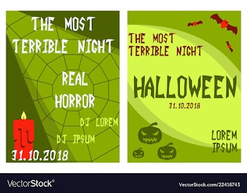 Set of flyers for halloween templates of posters vector image