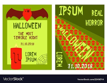 Set of flyers for halloween templates of posters vector image
