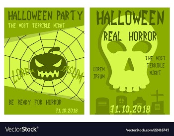 Set of flyers for halloween templates of posters vector image