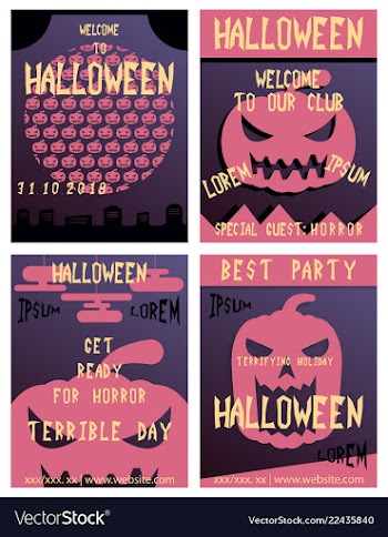 Set of flyers for halloween templates of posters vector image