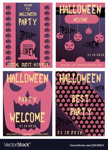 Set of flyers for halloween templates of posters vector image