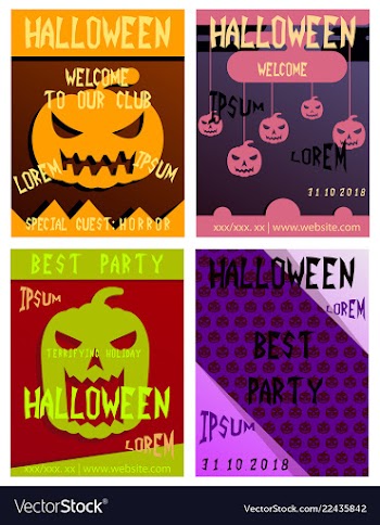 Set of flyers for halloween templates of posters vector image