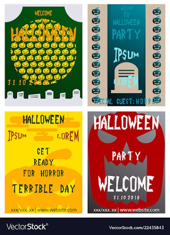 Set of flyers for halloween templates of posters vector image