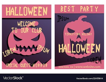 Set of flyers for halloween templates of posters vector image