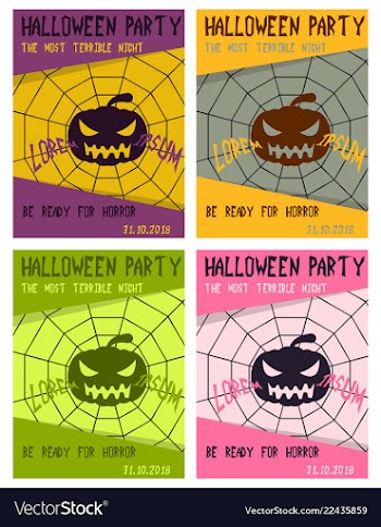 Set of flyers for halloween templates of posters vector image