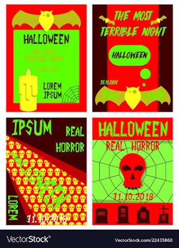 Set of flyers for halloween templates of posters vector image
