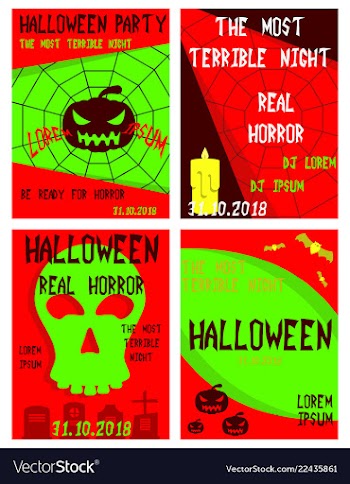 Set of flyers for halloween templates of posters vector image