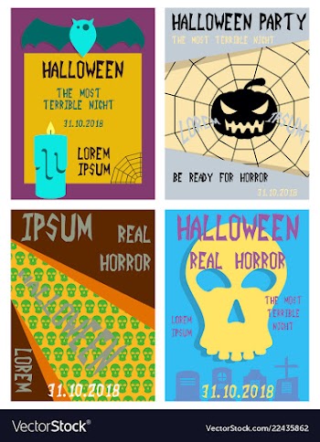 Set of flyers for halloween templates of posters vector image