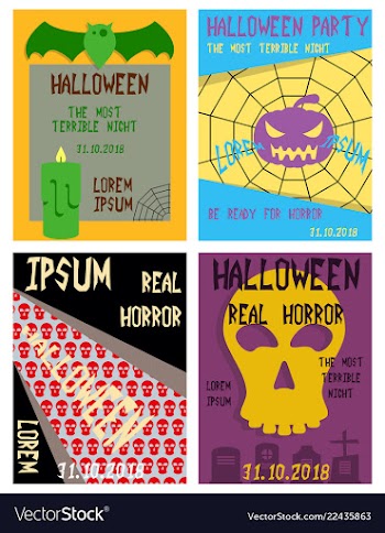 Set of flyers for halloween templates of posters vector image