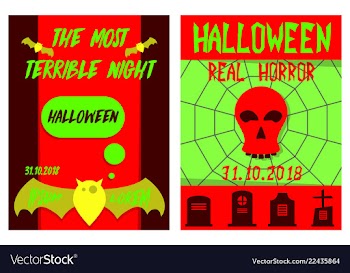 Set of flyers for halloween templates of posters vector image