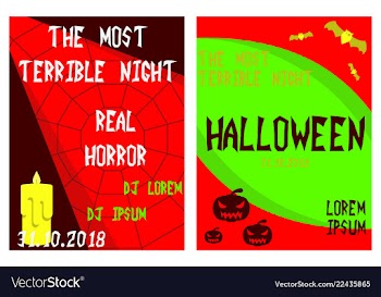 Set of flyers for halloween templates of posters vector image