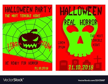Set of flyers for halloween templates of posters vector image