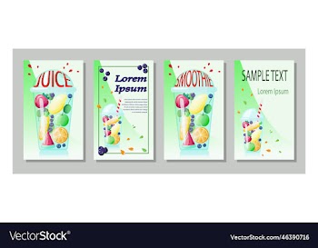 set of flyers for juic bar vegan organic cafe