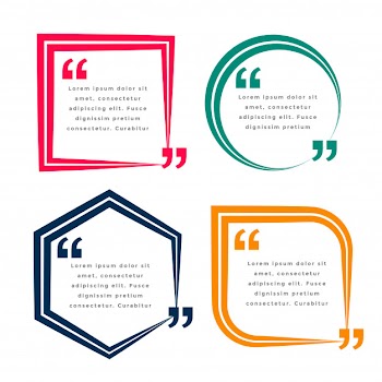 Set of four geometric quotes template Free Vector