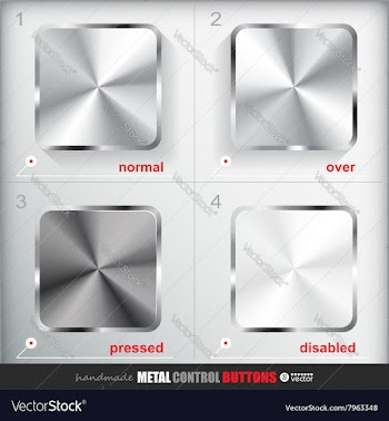 Set of four positions of empty Metal Button vector image