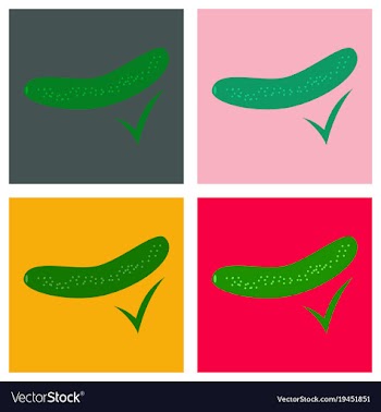 Set of fresh cucumber vegetable isolated flat vector image