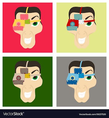 Set of friendly robot character with flat cartoon vector image