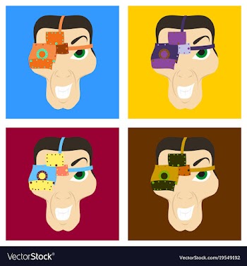 Set of friendly robot character with flat cartoon vector image