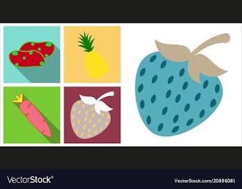 Set of fruits and vegetables vector image