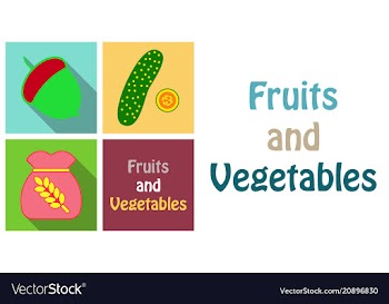 Set of fruits and vegetables vector image