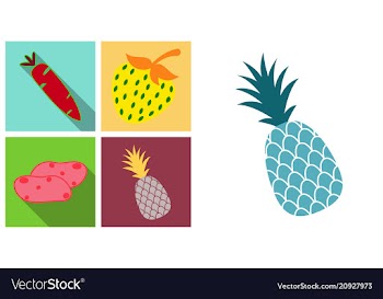 Set of fruits and vegetables vector image