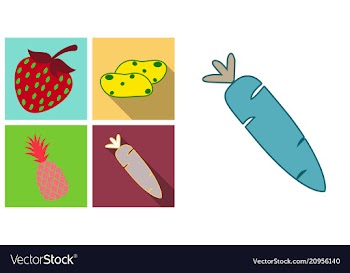 Set of fruits and vegetables vector image