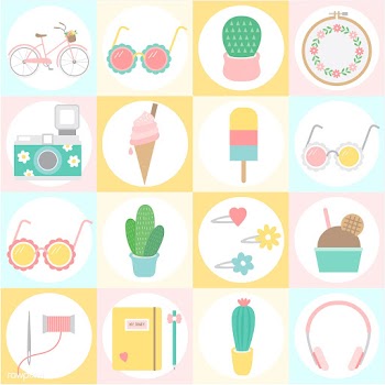 Set of fun and girly icons | Free stock vector - 251108