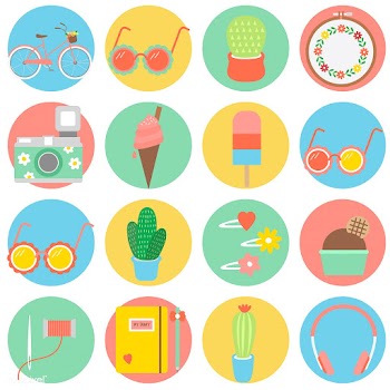 Set of fun and girly icons | Free stock vector - 251109