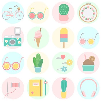 Set of fun and girly icons | Free stock vector - 251127