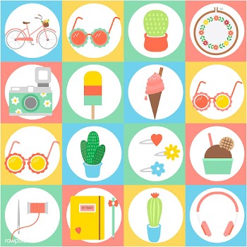 Set of fun and girly icons | Free stock vector - 251179