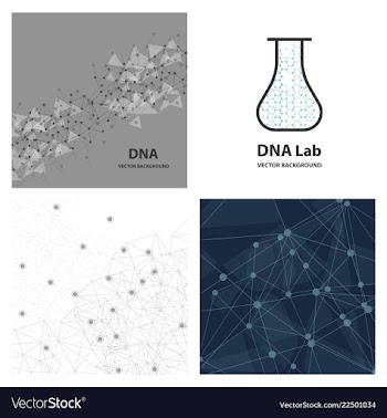 Set of genetic engineering nanotechnology medical vector image