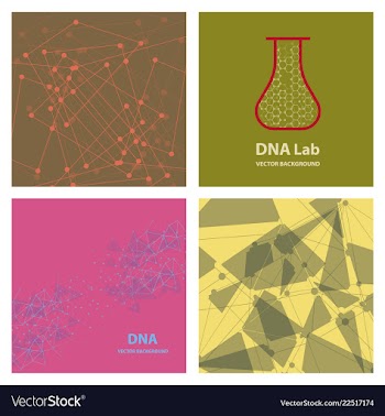 Set of genetic engineering nanotechnology medical vector image