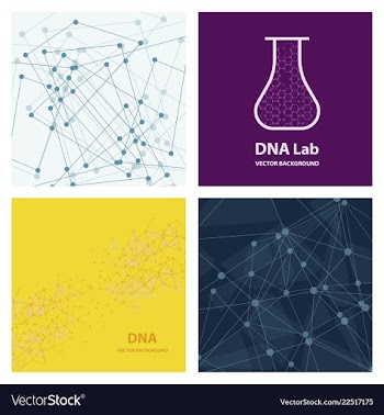 Set of genetic engineering nanotechnology medical vector image