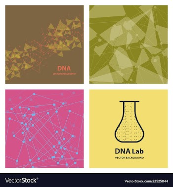 Set of genetic engineering nanotechnology medical vector image