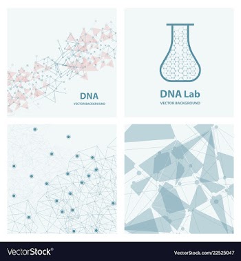 Set of genetic engineering nanotechnology medical vector image