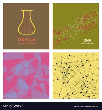 Set of genetic engineering nanotechnology medical vector image