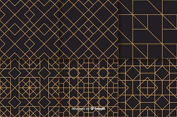 Set of geometric luxury pattern design Free Vector