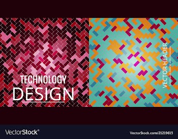 Set of geometric pattern abstract background vector image