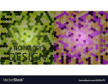 Set of geometric pattern abstract background vector image