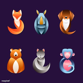 Set of geometrical animal design vectors | Free stock vector - 520833