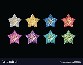set of glitter stars