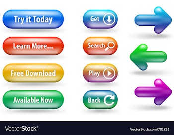 					Set of glossy button vector image														