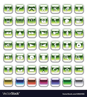 Set of glossy buttons vector image