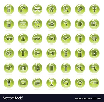 Set of glossy buttons vector image