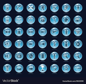 Set of glossy buttons vector image