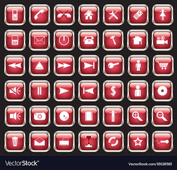 Set of glossy buttons vector image