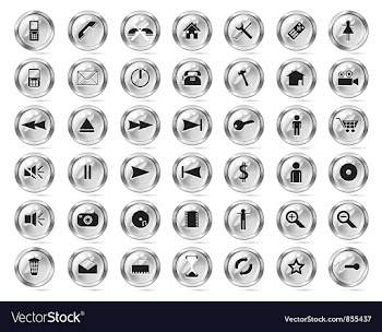Set of glossy buttons vector image