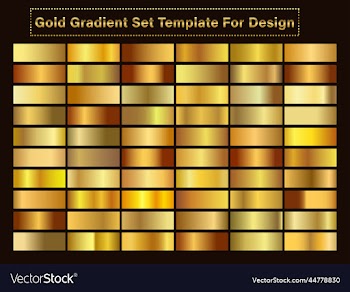 set of gold foil texture background golden