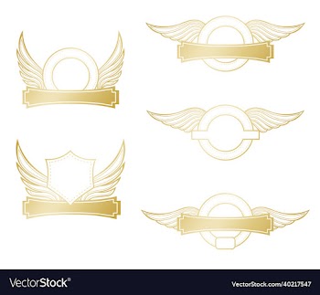 set of gold wing logos